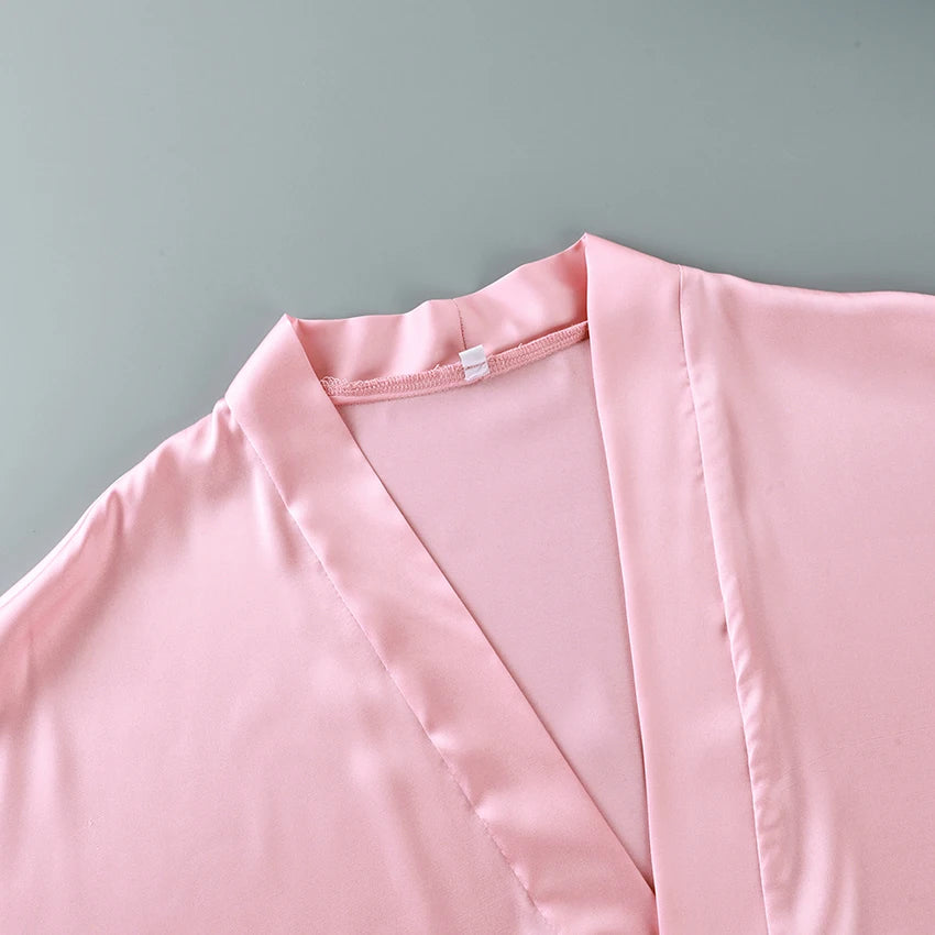 Hiloc Pink Elegant Satin Women's 3 Piece Set Pajamas Sexy Lace High Waist Split Skirts With Long Robe Bra Loungewear 2026 Spring