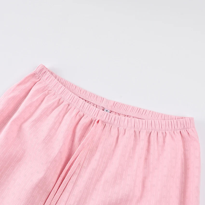 Hiloc Spaghetti Strap Vest Sleepwear With Wide Leg Pants  Pajamas 2 Piece Sets Spring Casual Ruffles Trousers Outfits Female