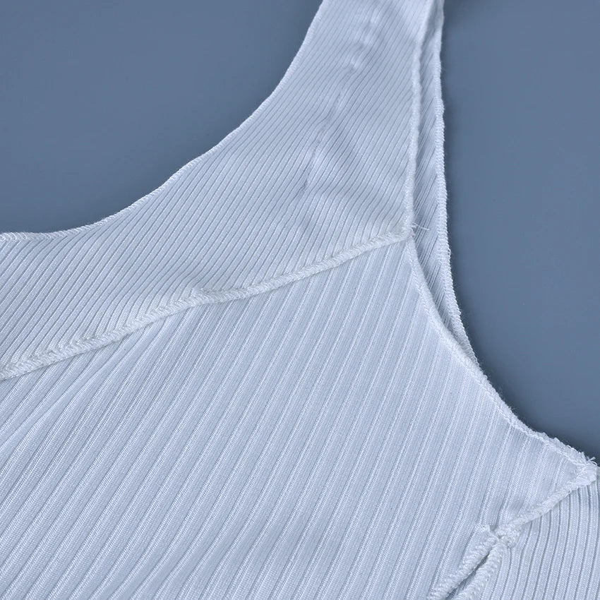 HiLoc Sexy White Crop Top Pajamas Woman Casual Ruffles Tank Top And High Waist Shorts 2 Piece Sets Women Home Knit Outfits 2025