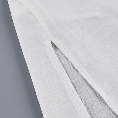 HiLoc Casual Loose White Long Dress Robe 2025 New Summer V Neck Dresses For Women Spring Sleeveless Straight Robes Nightgown