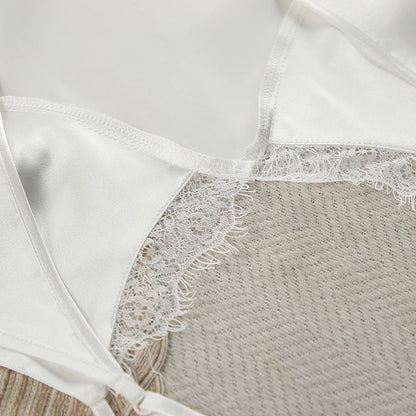 Hiloc Sexy White Spaghetti Strap Short Night Dresses Summer Woven Sleeveless Sleepdress Lace Pullover Ruched Backless Nightgowns