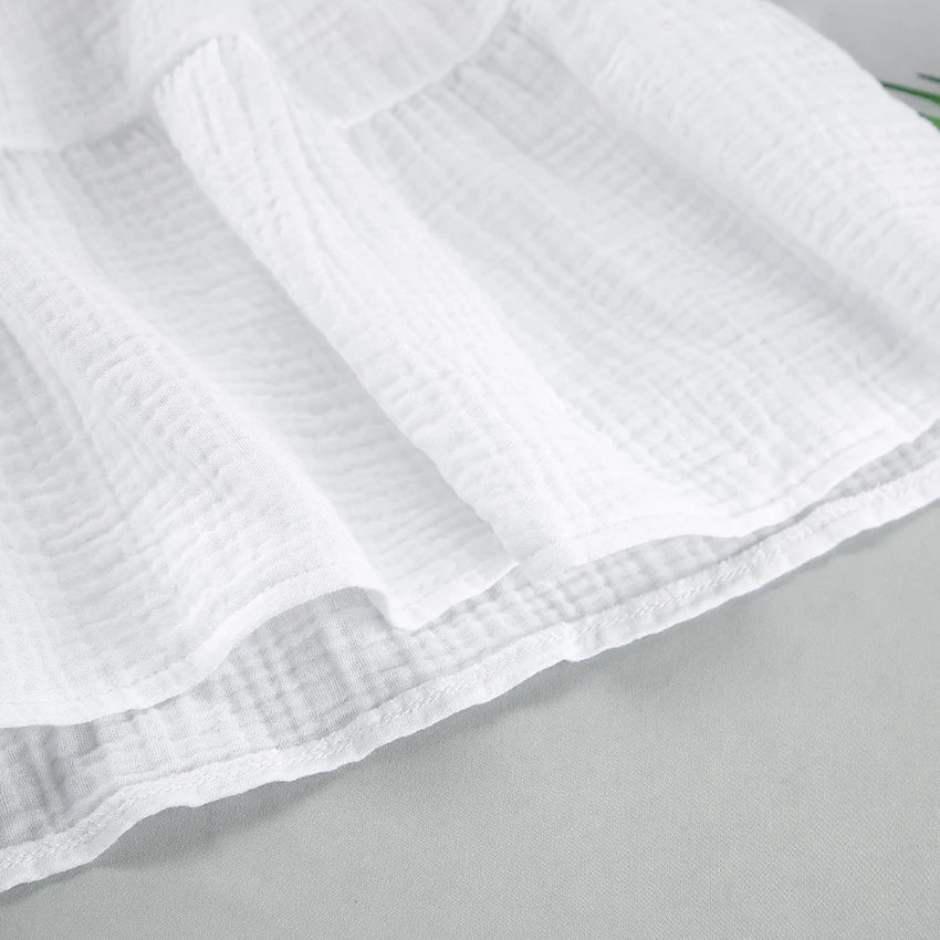 Hiloc White Pure Cotton Sweet Spaghetti Strap Mini Dress Summer Pullover Bow Backless Nightgowns Lace-Up Loose Night Dress Woman