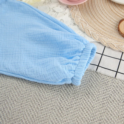 Hiloc Elegant Mid-Calf Blue Nightgowns Pure Cotton V-Neck Summer Lantern Sleeve Night Dress Folds Slit Pockets Nightdress Woman