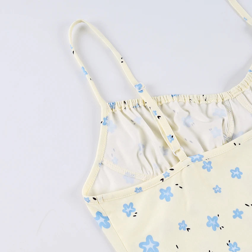 Hiloc Sexy Mini Print Spaghetti Strap Nightgown 2026 Spring Casual Backless Dress Fow Woman Elegant High Waist Short Robe Female