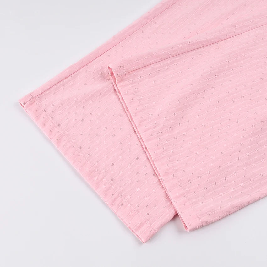 Hiloc Spaghetti Strap Vest Sleepwear With Wide Leg Pants  Pajamas 2 Piece Sets Spring Casual Ruffles Trousers Outfits Female