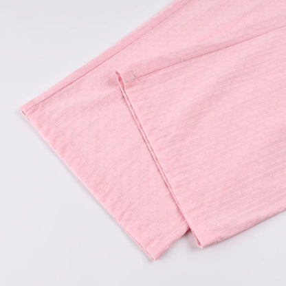 Hiloc Spaghetti Strap Vest Sleepwear With Wide Leg Pants  Pajamas 2 Piece Sets Spring Casual Ruffles Trousers Outfits Female