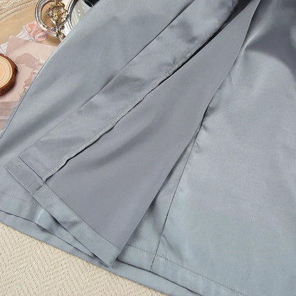 HiLoc Luxury Satin Nightgown Robe Set Women's V-Neck Spaghetti Strap Chemise Long Sleeve Belted Robe 2 Piece Loungewear 2026