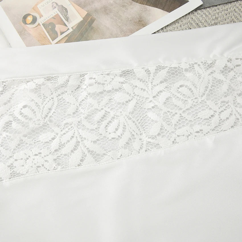 Hiloc Summer White Lace Spaghetti Strap Nightgown Black Woven Sexy Thin Short Night Dress Sheer Floral Pullover Loose Sleepdress