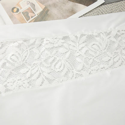 Hiloc Summer White Lace Spaghetti Strap Nightgown Black Woven Sexy Thin Short Night Dress Sheer Floral Pullover Loose Sleepdress