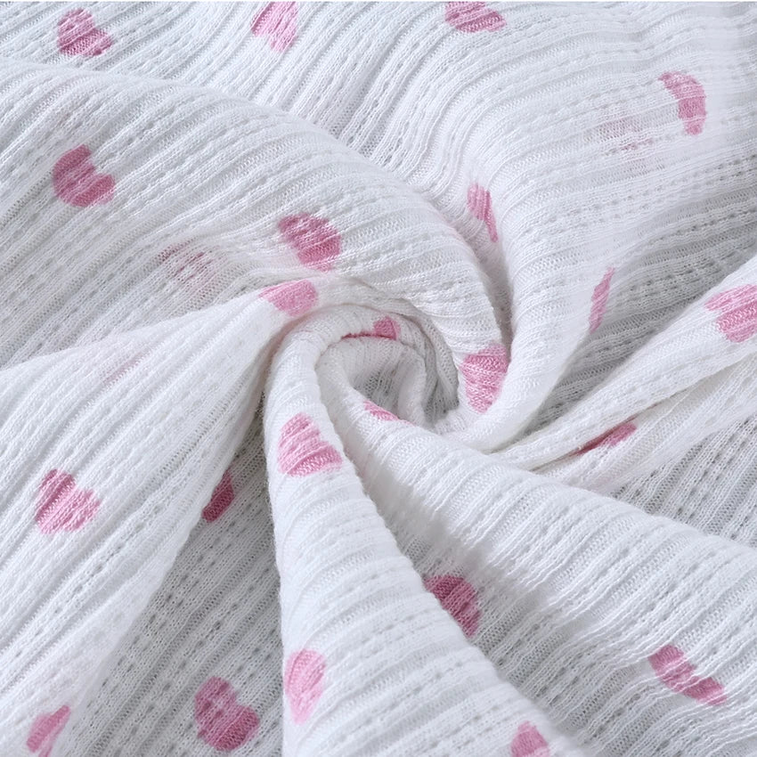 Hiloc Casual Knit Crop Top Print Pajamas Home Ruffles Tops With Wide Leg Shorts 2 Piece Sets O Neck Cute Sleepwear Female 2025