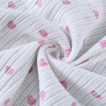 Hiloc Casual Knit Crop Top Print Pajamas Home Ruffles Tops With Wide Leg Shorts 2 Piece Sets O Neck Cute Sleepwear Female 2025