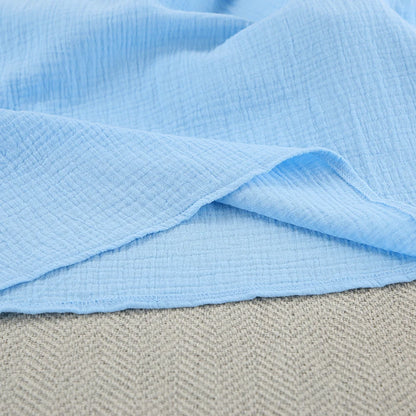 Hiloc Elegant Mid-Calf Blue Nightgowns Pure Cotton V-Neck Summer Lantern Sleeve Night Dress Folds Slit Pockets Nightdress Woman