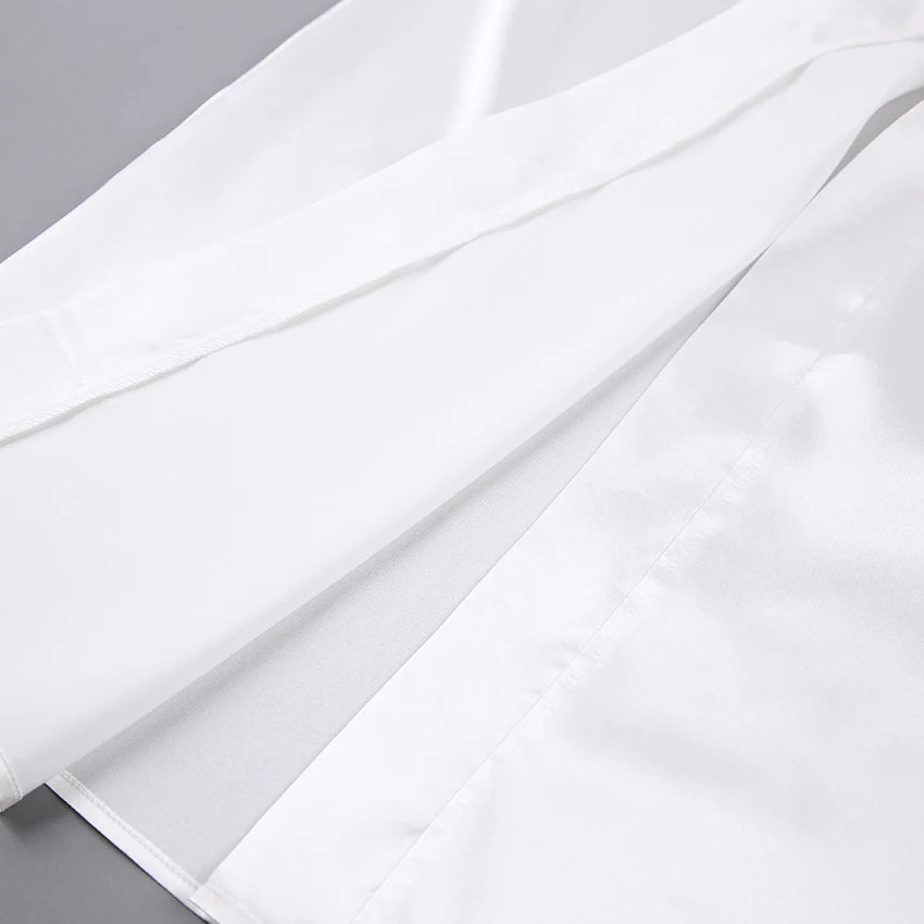 HiLoc 2025 Elegant Satin With Feather Long Robe Spring Sexy Lace Up White Silk Nightgown Female Home Wrap Robe Pajamas Women
