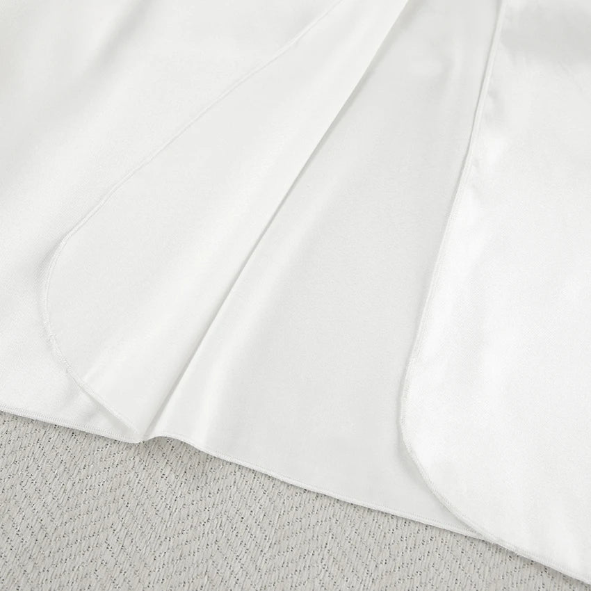 HiLoc 2025 Summer Sexy Lace Nightgown Robe With Belt Fashion Satin Long Sleeve Sleepwear Casual White Mini Dress For Women