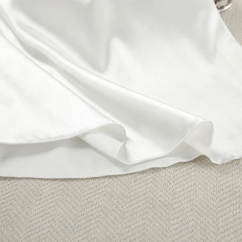 Hiloc Sexy White Spaghetti Strap Short Night Dresses Summer Woven Sleeveless Sleepdress Lace Pullover Ruched Backless Nightgowns