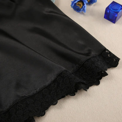 HiLoc Fashion Black Robe 2 Pieces Sleepwear 2025 Sexy Lace V Neck Mini Dress Women Casual Long Sleeve Robe Dresses Pajamas Lady